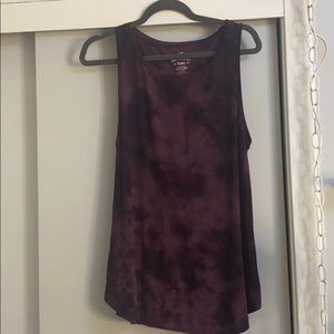 american eagle maroon tie dye tank